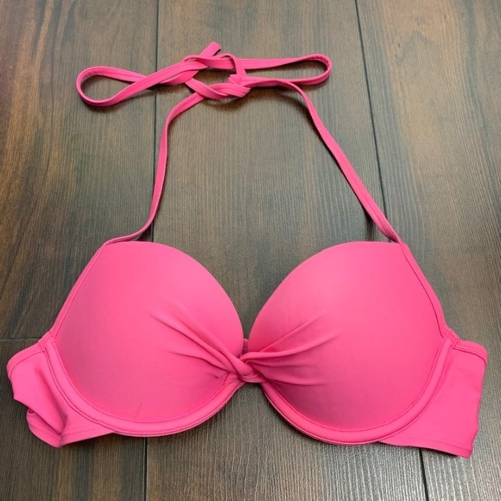 Aerie Pink Halter Brooke Underwire Bikini Top